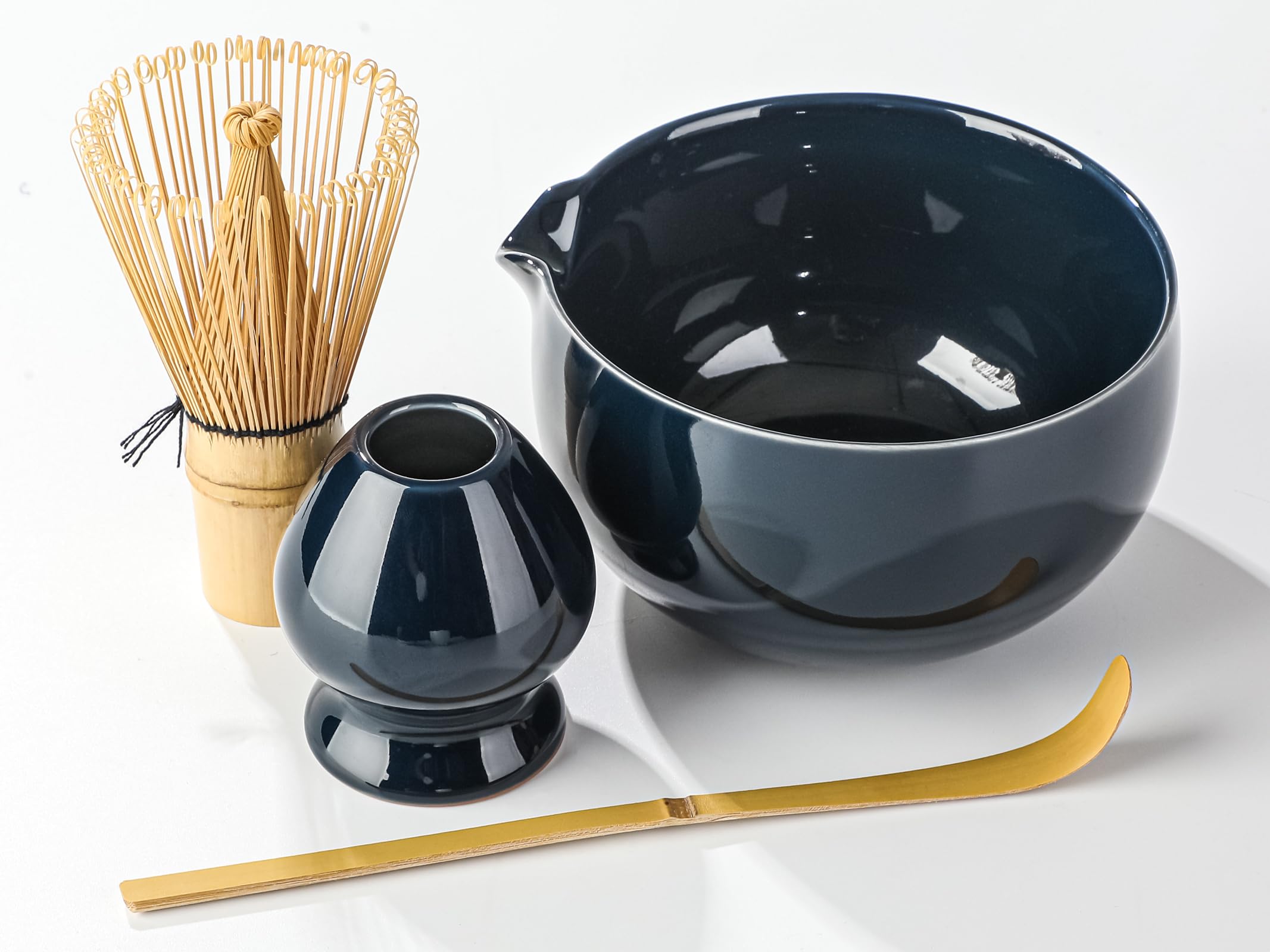 Amazon | 抹茶碗セット 4点セット 片口茶碗 茶筅（百本立）茶筅立て